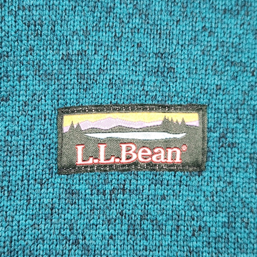 LL Bean Jacket Womens Medium Green Sweater Fleece Full Zip Sweatshirt Hiking - Picture 4 of 10